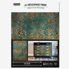 A1 Decoupage Paper | Aged Patina | Redesign With Prima | 23.4” x 33.1” | A1 Decoupage Fiber, Furniture Paper, Large Decoupage Paper