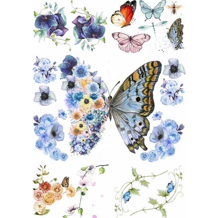 Artists First Transfer | Metamorphosis | Mint by Michelle & Grace on Design | Butterfly Transfers, Purple Flower Decal, Decor, Wall Stickers