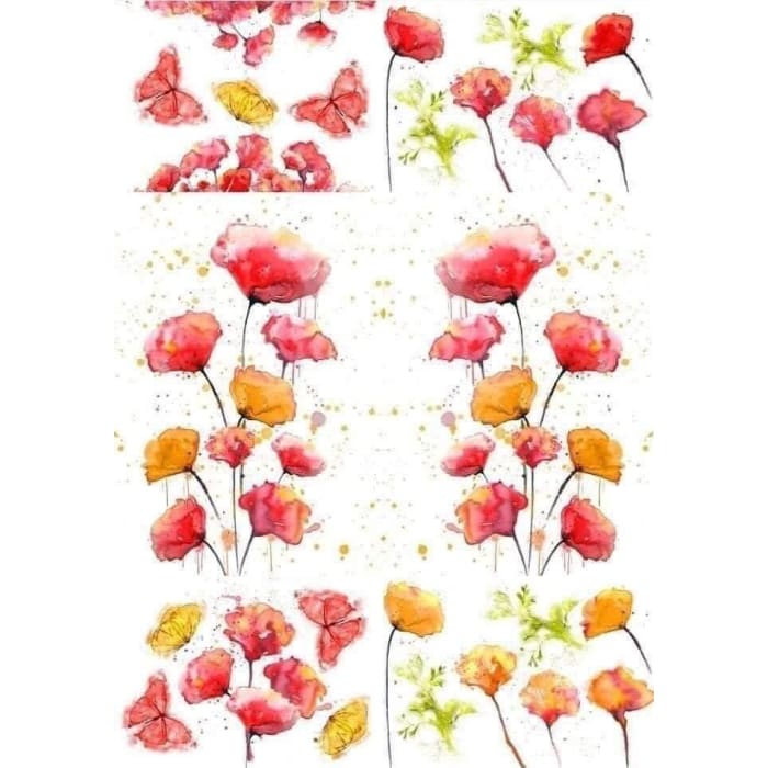 Artists First Transfer | Peaceful Poppies | Mint by Michelle & Grace on Design | Poppy Transfer, Red Flower Decals, Decor, Wall Stickers