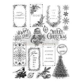 Santa's Helper Tags Clear Stamp by Redesign With Prima | 8.5” x 11” | Christmas Collection