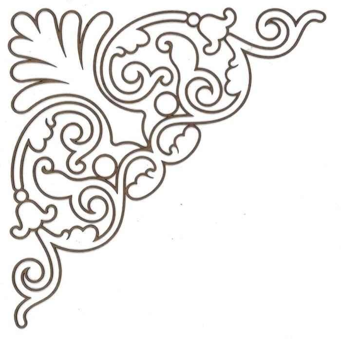 Corner C103 Wood Appliqué Pack of 2 by PolyOnlay Precision Art