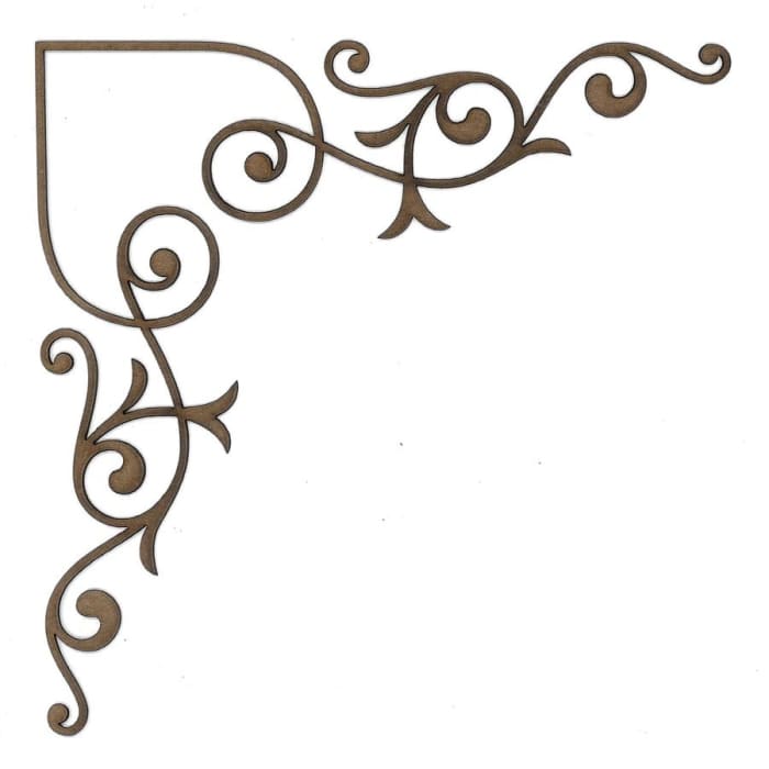 Corner C108 Wood Appliqué Pack of 2 by PolyOnlay Precision Art