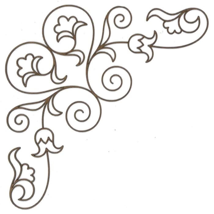 Corner C114 Wood Appliqué Pack of 2 by PolyOnlay Precision Art