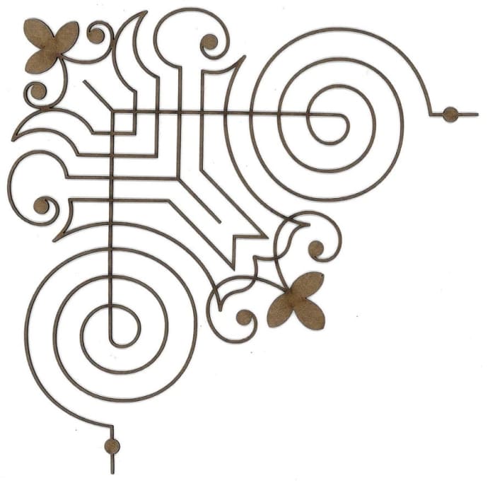 Corner C118 Wood Appliqué Pack of 2 by PolyOnlay Precision Art