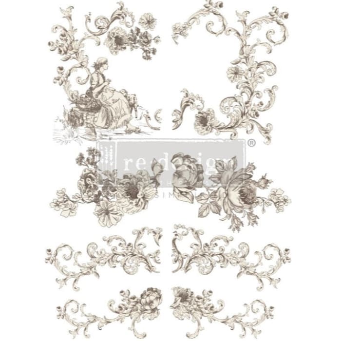 Alaina Toile Furniture Transfer by Redesign With Prima | 24” x 35”