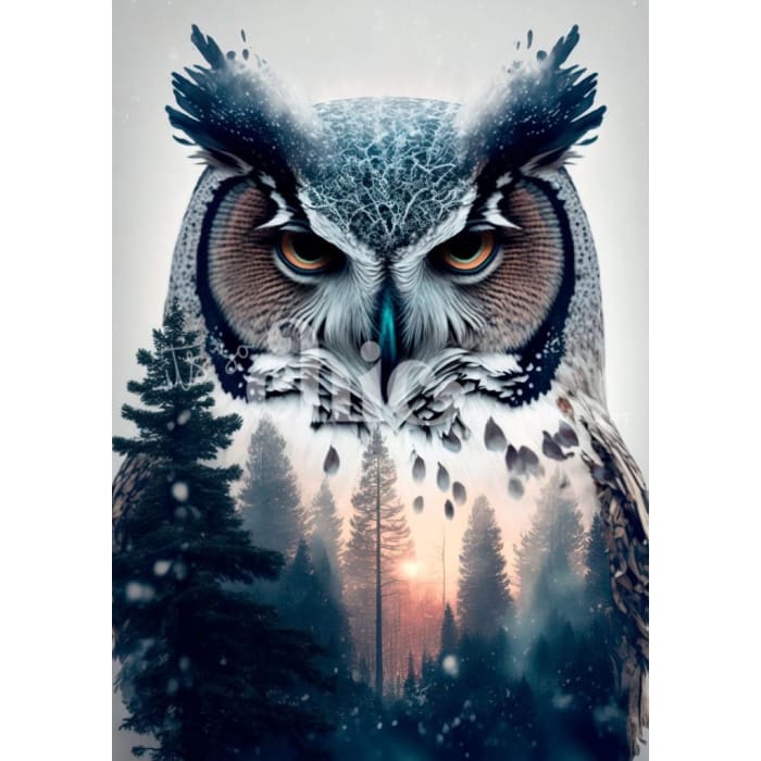 Double Exposure Owl Decoupage Paper by It’s So Chic Furniture Art | A1/A2/A3
