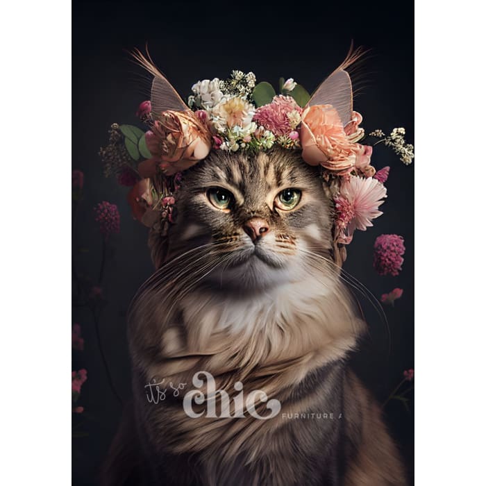 Floral Cat Decoupage Paper by It’s So Chic Furniture Art | A1/A2/A3