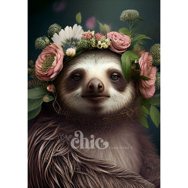 Floral Sloth Decoupage Paper by It’s So Chic Furniture Art | A1/A2/A3