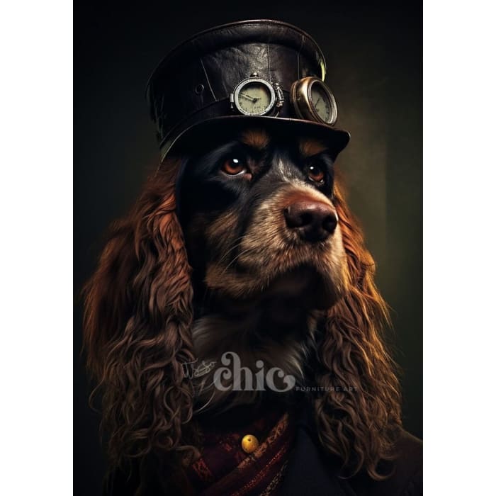 Steampunk Cocker Decoupage Paper by It’s So Chic Furniture Art | A1/A2/A3