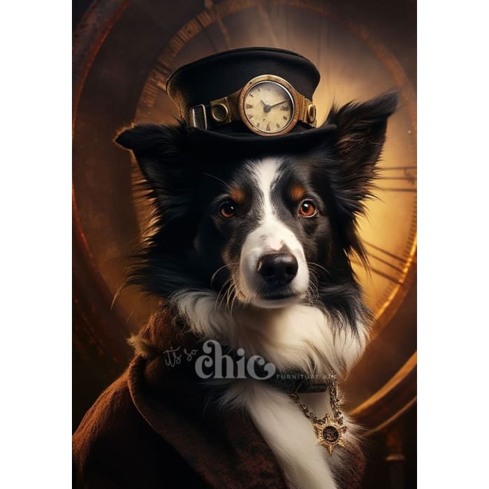Steampunk Collie Decoupage Paper by It’s So Chic Furniture Art | A1/A2/A3