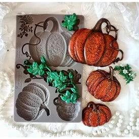 FALLING FOR FALL Mould | Redesign With Prima | 5" x 8" | Pumpkin Mould for Upcycling Furniture, Autumnal Craft Projects & Cake Decorating