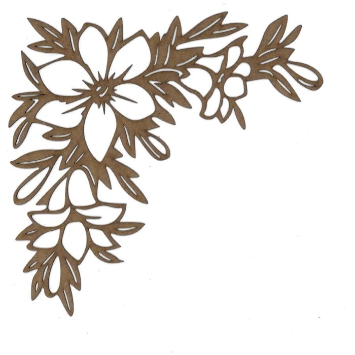 Flower Corner Wood Shape S117 by PolyOnlay Precision Art