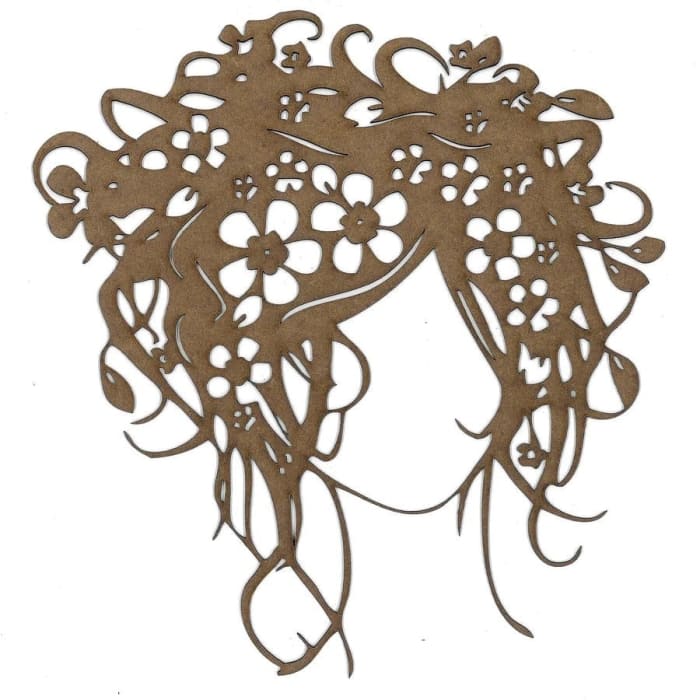 Woman with Flower Head Wood Shape S116 by PolyOnlay Precision Art