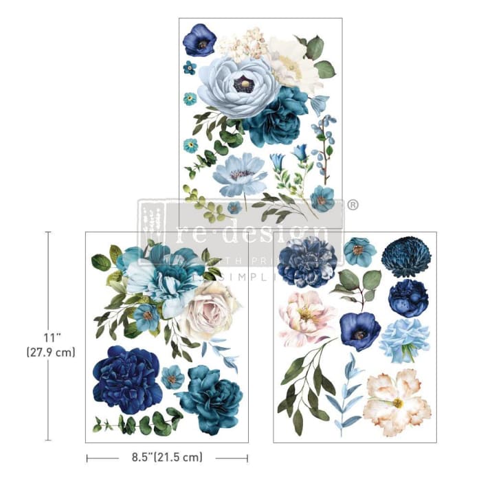 Blue Wildflowers Middy Transfer by Redesign With Prima | 8.5” x 11”