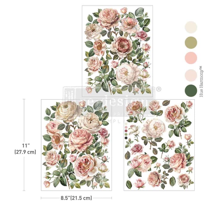 Blush Blossoms Middy Furniture Transfer by Redesign With Prima | 8.5” x 11” | Blossom Reverie Collection
