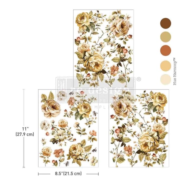 NEW Belle Epoque Blooms Middy Furniture Transfer by Redesign With Prima | 8.5” x 11” | Branch Harmony Collection
