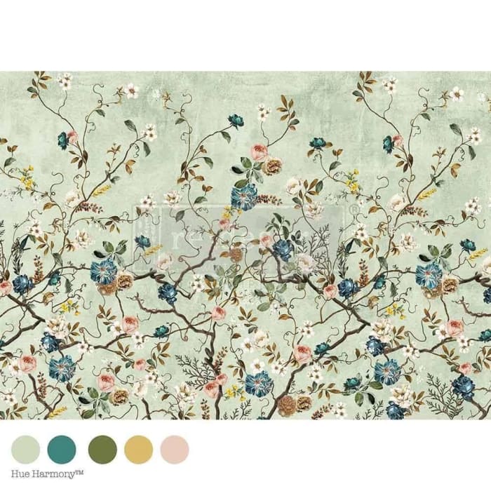 NEW Blossom Perch A1 Decoupage Paper by Redesign With Prima | 23.4” x 33.1” | Branch Harmony Collection