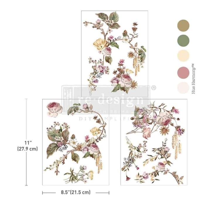 NEW Rosette Royale Middy Furniture Transfer by Redesign With Prima | 8.5” x 11” | Branch Harmony Collection