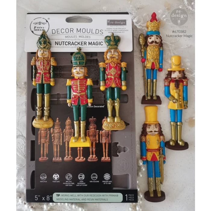 Nutcracker Magic Decor Mould by Redesign With Prima | 5" x 8" x 8mm | Christmas Collection