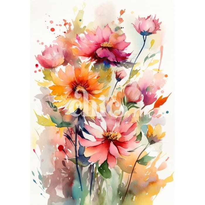 Watercolour Bouquet Decoupage Paper by It’s So Chic Furniture Art | A1/A2/A3