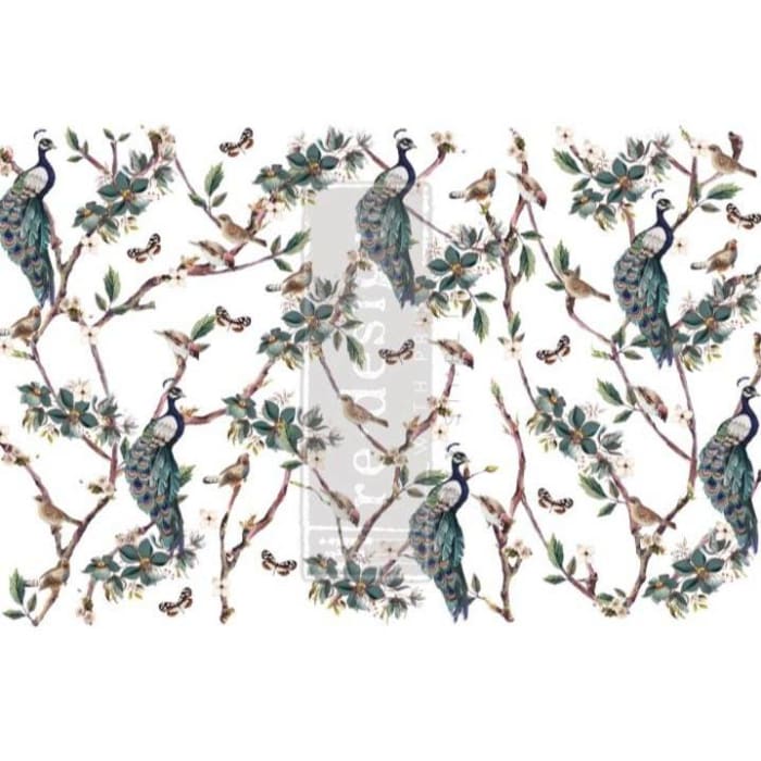 NEW | Prima Transfer | Avian Sanctuary | Redesign With Prima | Peacock Furniture Transfer, Peacock Decals, Decor, Print, Bird Wall Stickers