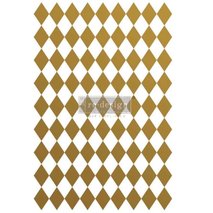 NEW Prima Transfer | Gold Harlequin | Redesign With Prima | 24” x 35”