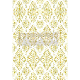 Prima Transfer | Kacha Gold Damask | Redesign With Prima | Damask Decals, Furniture Transfers, Damask Pattern, Gold Transfer