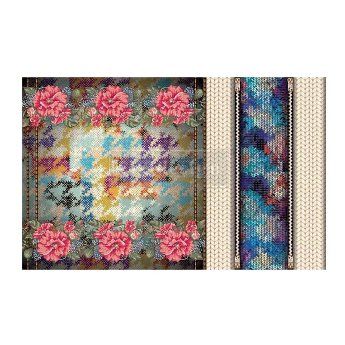 CeCe Lovely Stitches Decoupage Tissue Paper by Redesign With Prima | 19” x 30”