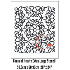 Extra Large Stencil • Chain of Hearts • Aussie Decor Transfers | Furniture Stencil - Floor Stencil - Wall Stencil
