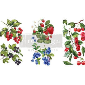 Sweet Berries | Redesign With Prima | 6” x 12” | Strawberry Furniture, Furniture Transfers, Cherry Transfers, Blueberry Decal, Berry Decor