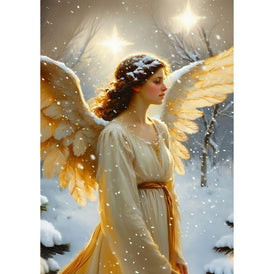 A1 & A3 Christmas Angel Decoupage Paper by Mint by Michelle | Snowy Angel at Twilight | Celestial Design for Furniture, Crafts