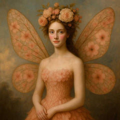 A1 & A3 Ethereal in Pink Decoupage Paper by Mint by Michelle | Fairy in Peach Flowers | Enchanted Garden Sprite for Furniture, Crafts
