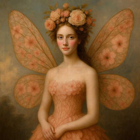 A1 & A3 Ethereal in Pink Decoupage Paper by Mint by Michelle | Fairy in Peach Flowers | Enchanted Garden Sprite for Furniture, Crafts