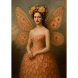 A1 & A3 Ethereal in Pink Decoupage Paper by Mint by Michelle | Fairy in Peach Flowers | Enchanted Garden Sprite for Furniture, Crafts