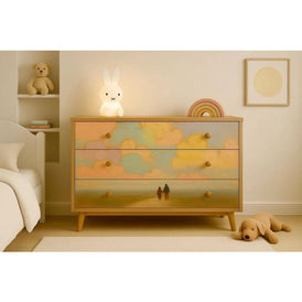 A1 & A3 Gelato Sky Decoupage Paper by Mint by Michelle | Couple Hand in Hand Under Cloudy Pastel Sky | Atmospheric Romantic Design