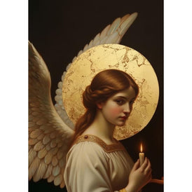 A1 & A3 Halo Angel Decoupage Paper by Mint by Michelle | Serene Angel with Golden Halo | Celestial Design for Furniture, Crafts