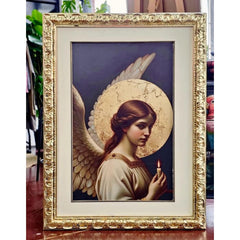 A1 & A3 Halo Angel Decoupage Paper by Mint by Michelle | Serene Angel with Golden Halo | Celestial Design for Furniture, Crafts