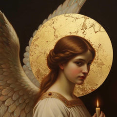 A1 & A3 Halo Angel Decoupage Paper by Mint by Michelle | Serene Angel with Golden Halo | Celestial Design for Furniture, Crafts