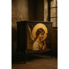 A1 & A3 Halo Angel Decoupage Paper by Mint by Michelle | Serene Angel with Golden Halo | Celestial Design for Furniture, Crafts