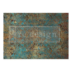 A1 Decoupage Paper | Aged Patina | Redesign With Prima | 23.4” x 33.1” | A1 Decoupage Fiber, Furniture Paper, Large Decoupage Paper