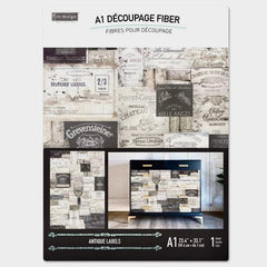 A1 Decoupage Paper | Antique Labels | Redesign With Prima | 23.4” x 33.1” | A1 Decoupage Fiber, Furniture Paper, Large Decoupage Paper