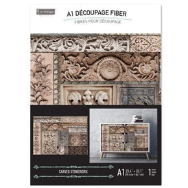 A1 Decoupage Paper | Carved Stonework | Redesign With Prima | 23.4” x 33.1” | A1 Decoupage Fiber, Furniture Paper, Large Decoupage Paper