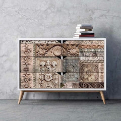 A1 Decoupage Paper | Carved Stonework | Redesign With Prima | 23.4” x 33.1” | A1 Decoupage Fiber, Furniture Paper, Large Decoupage Paper