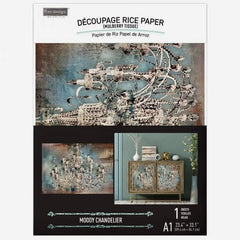 A1 Decoupage Paper | Moody Chandelier | Redesign With Prima | 23.4” x 33.1” | Furniture Paper, Decorative Paper, Large Decoupage Paper