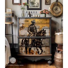 Cowboy Cavalry A1 Decoupage Paper by Redesign With Prima | 23.4” x 33.1” | Wild West Whispers Collection