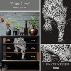 Feline Gaze A1 Decoupage Paper by Redesign With Prima | 23.4” x 33.1”