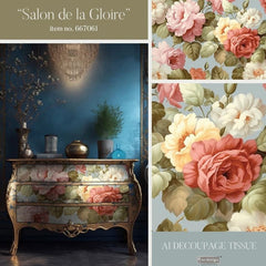 Salon De La Gloire A1 Decoupage Paper by Redesign With Prima | 23.4” x 33.1” | Grand Chateau Collection