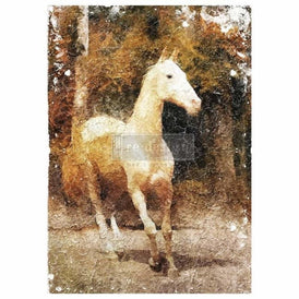 White Majesty : majestic white horse A1 Decoupage Rice Paper by Redesign With Prima 