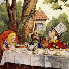 Alice in Wonderland A1 Decoupage Paper | Vintage Mad Hatter Tea Party Fantasy Art for Furniture & Upcycling | Three Yellow Goats