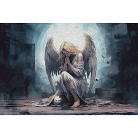 Angel A1 Decoupage Paper | Praying Crouching Angel Design for Furniture & Wall Art | Three Yellow Goats